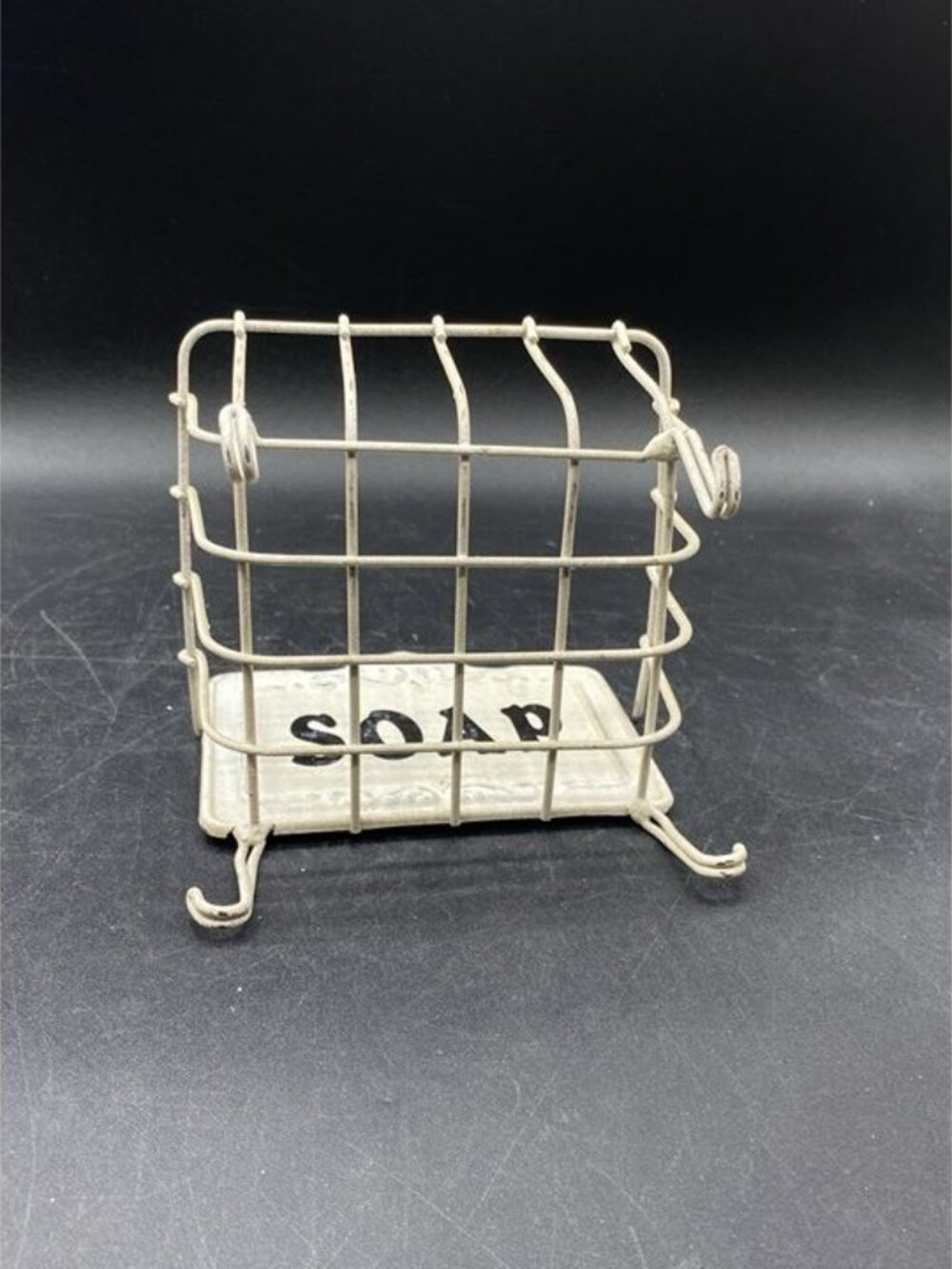 Soap Metal Wall Hanging Rack Dish Shabby Chic Farmhouse - Picture 3 of 11